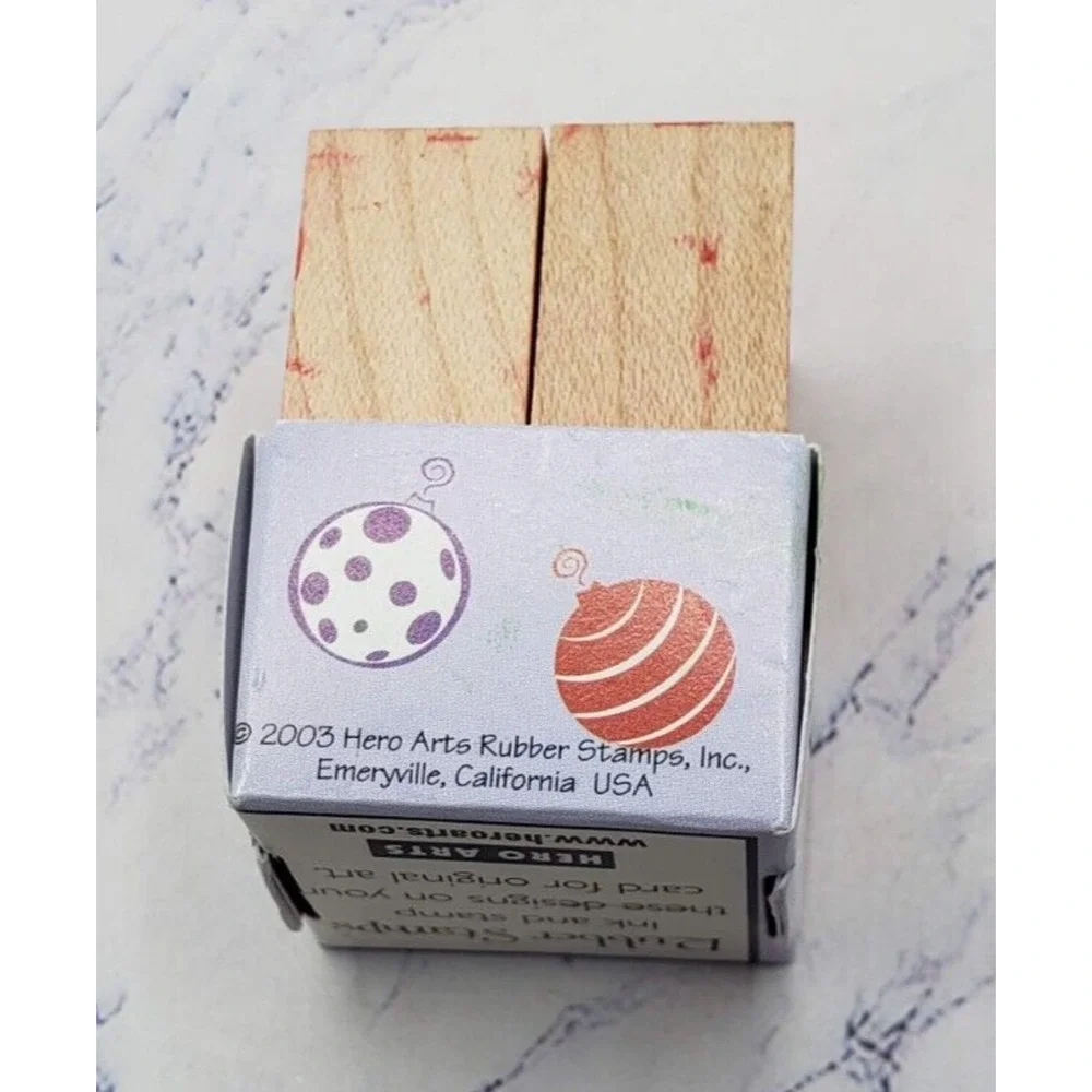 Hero Arts Little Ornaments Set Of 4 Wooden Rubber Stamps LL879